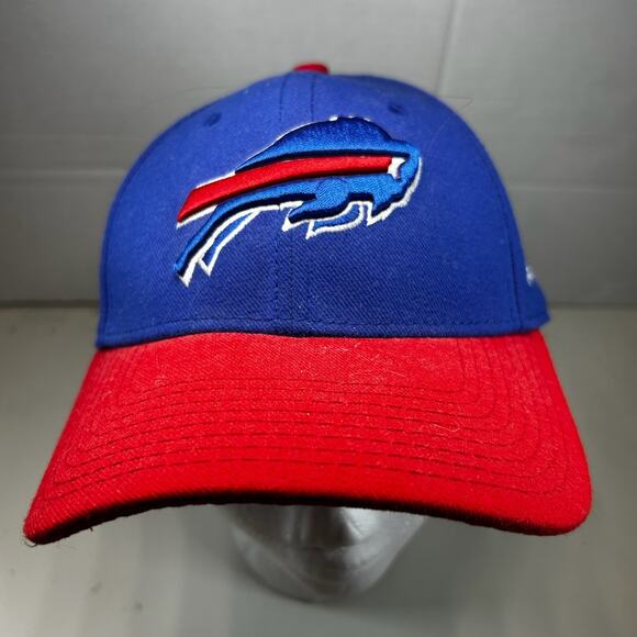 Buffalo Bills NFL football New Era hook & loop strapback blue red hat OSFA - Picture 1 of 10